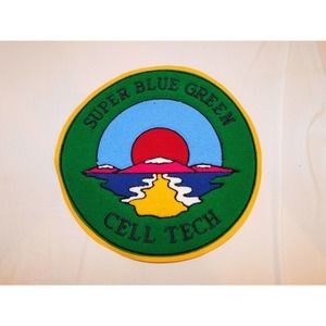 Super Blue Green Cell Tech Large 12" Diameter Uniform Patch Cloth Embroidered